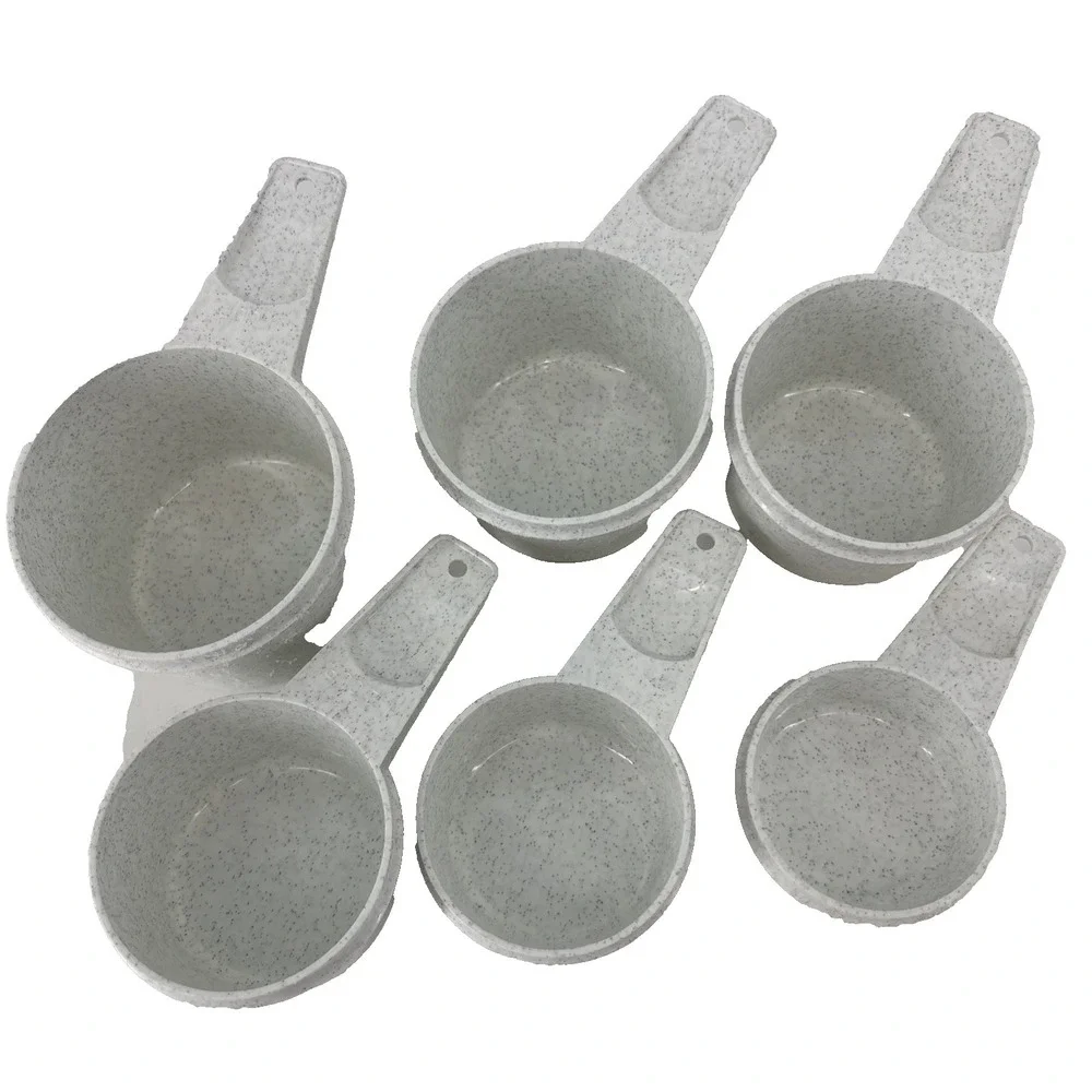 Set of 6 Vintage Tupperware‎ Nesting Measuring Cups White/Gray Speckled